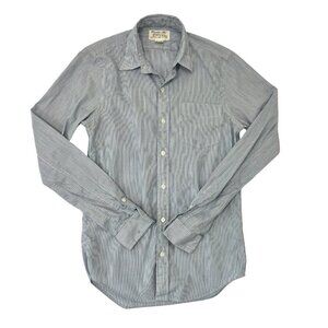 Double RL Ralph Lauren RRL Classic Stripe Long Sleeve Shirt Blue White Men's XS